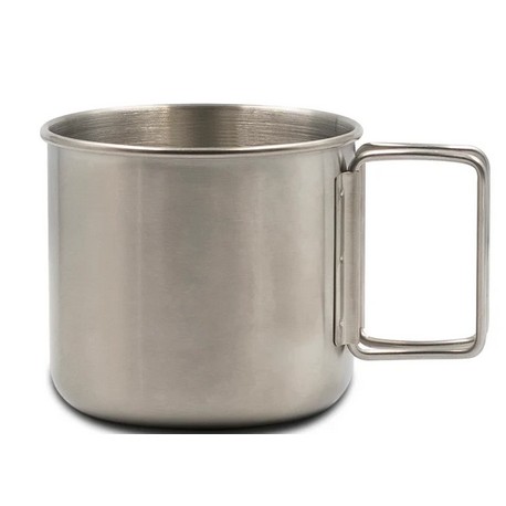 Taza acero inoxidable asa plegable 400 ml Laken